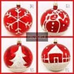 SNOW Σπιτάκι - Χιονάνθρωπος - Νιφάδα - 3 Έλατα κάκκινο